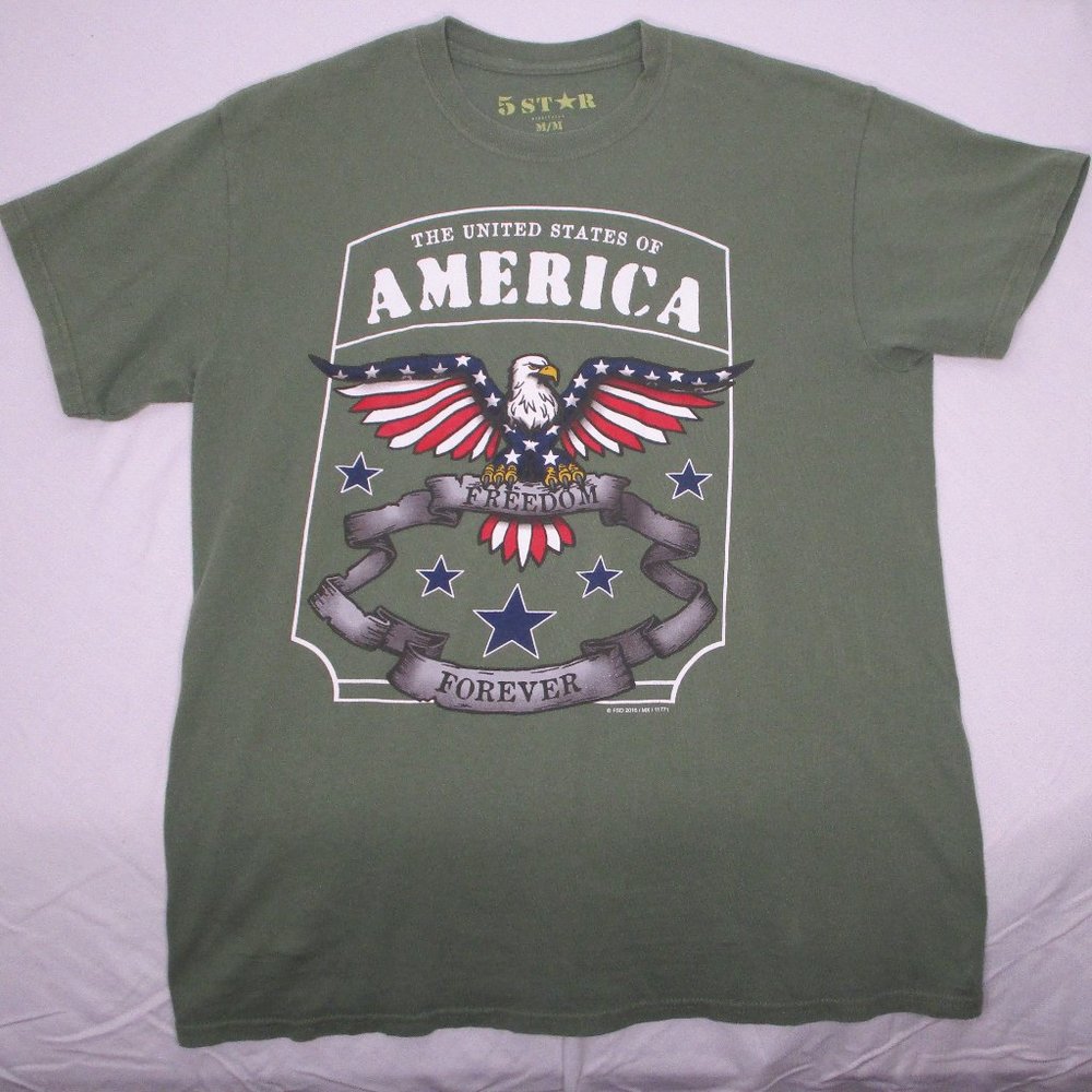 5 Star America T-shirt  Men's Medium  # 488